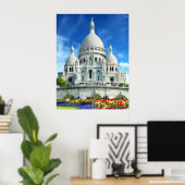 Summer Sunshine Sacre-Coeur Basilica Frankrijk Poster (Thuiskantoor)