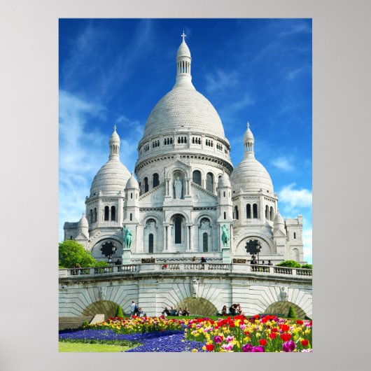 Summer Sunshine Sacre-Coeur Basilica Frankrijk Poster (Voorkant)