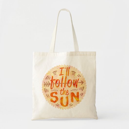Summer Sunshine volgt Sun Typografie geschilderd Tote Bag (Voorkant)