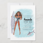 Summer Surf Beach Bachelorette Weekend Invitation Kaart (Voorkant)