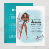 Summer Surf Beach Bachelorette Weekend Invitation Kaart (Voorkant / Achterkant)