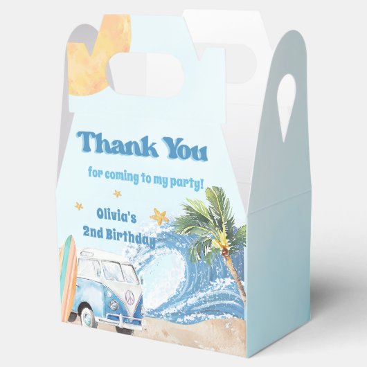 Summer Surf Birthday Party Bedankdoosjes (Geopend)