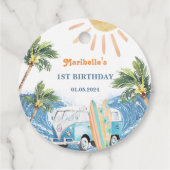 Summer Surf Birthday Party Bedankjes Labels (Achterkant)