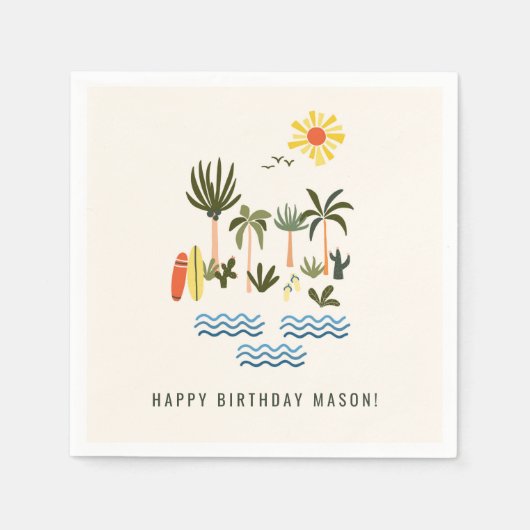 Summer Surf Birthday Party Servet (Voorkant)