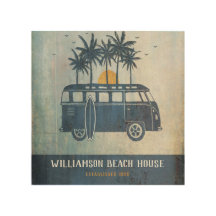 Summer Surf Van Family Beach House Monogrammed