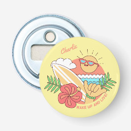 Summer Surfer aangepaste naam flesopening Button Flesopener