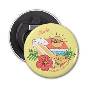 Summer Surfer aangepaste naam flesopening Button Flesopener