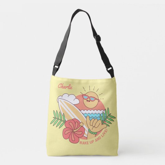 Summer Surfer aangepaste naam tassen (Achterkant)