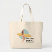 Summer Surfer Beach Girl Grote Tote Bag (Voorkant)