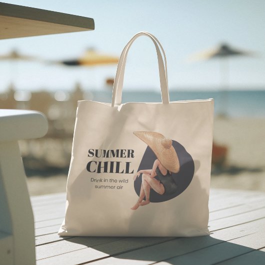 Summer Surfer Beach Girl Grote Tote Bag