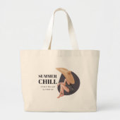 Summer Surfer Beach Girl Grote Tote Bag (Voorkant)