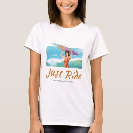 Summer Surfer Beach Girl T-shirt (Voorkant)