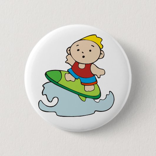 Summer Surfer Boy Ronde Button 5,7 Cm (Voorkant)
