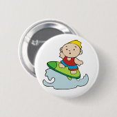 Summer Surfer Boy Ronde Button 5,7 Cm (Voorkant /achterkant)