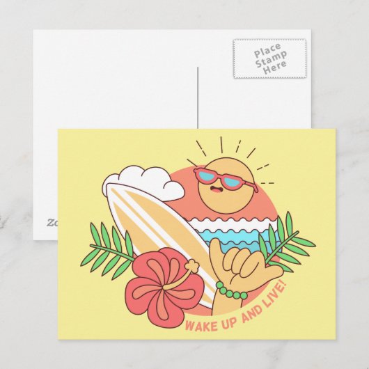 Summer Surfer briefkaart (Voorkant / Achterkant)