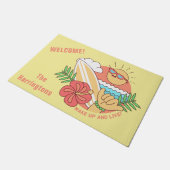 Summer Surfer douane name deur mat (Schuin)