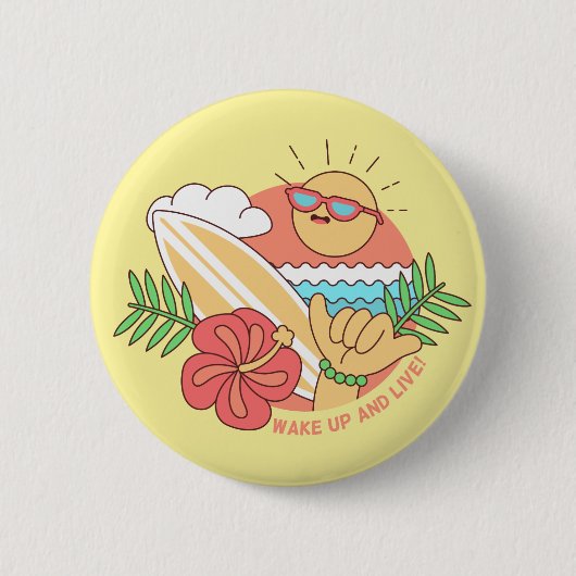 Summer Surfer-knoppen Ronde Button 5,7 Cm (Voorkant)