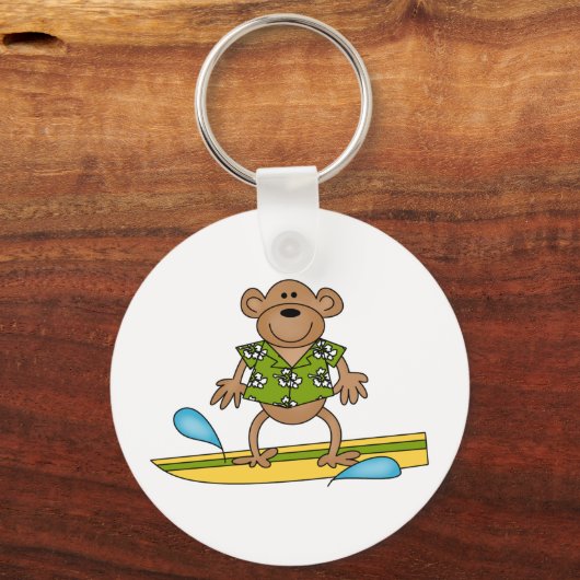 Summer Surfer Monkey Sleutelhanger (Voorkant)