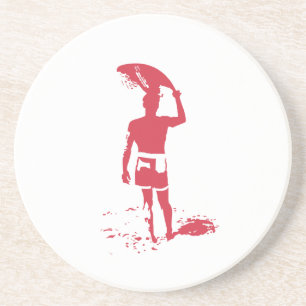 Summer Surfer Zandsteen Onderzetter