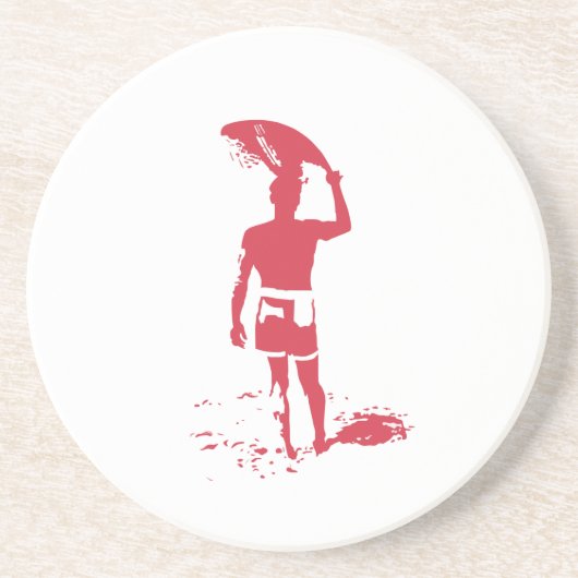 Summer Surfer Zandsteen Onderzetter (Voorkant)