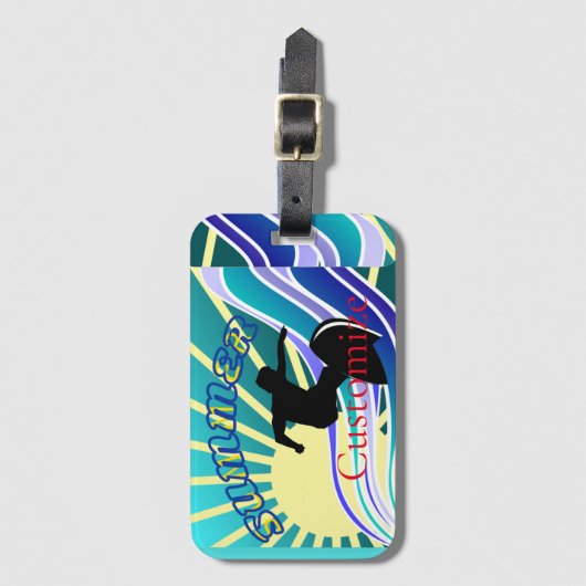 Summer Surfing Fun Thunder_Cove Bagagelabel (Voorkant (verticaal))