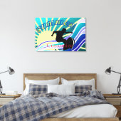 Summer Surfing Fun Thunder_Cove Canvas Afdruk (Insitu (Slaapkamer))