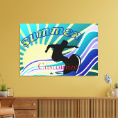 Summer Surfing Fun Thunder_Cove Canvas Afdruk (Insitu (Woonkamer))