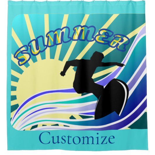 Summer Surfing Fun Thunder_Cove Douchegordijn (Voorkant)