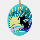 Summer Surfing Fun Thunder_Cove Keramisch Ornament (Rechts)