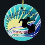 Summer Surfing Fun Thunder_Cove Keramisch Ornament<br><div class="desc">Surfende Fun van de Zomer om aan te passen,  personaliseer door aan jouw naam te veranderen</div>