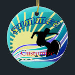 Summer Surfing Fun Thunder_Cove Keramisch Ornament<br><div class="desc">Surfende Fun van de Zomer om aan te passen,  personaliseer door aan jouw naam te veranderen</div>