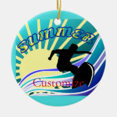 Summer Surfing Fun Thunder_Cove Keramisch Ornament (Voorkant)