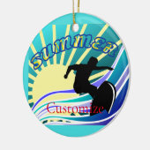 Summer Surfing Fun Thunder_Cove Keramisch Ornament (Links)