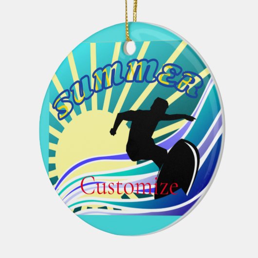 Summer Surfing Fun Thunder_Cove Keramisch Ornament (Links)