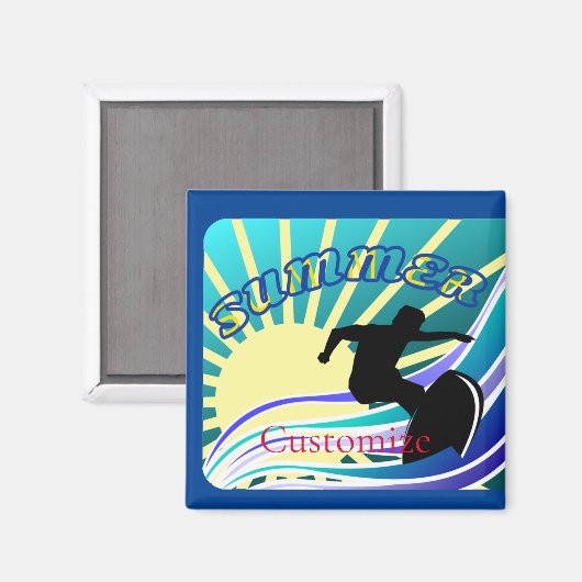 Summer Surfing Fun Thunder_Cove Magneet (Voorkant / Achterkant)