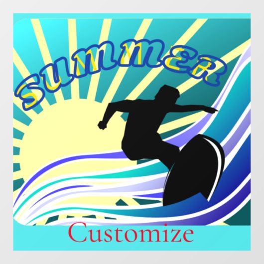 Summer Surfing Fun Thunder_Cove Raamsticker (Vel)