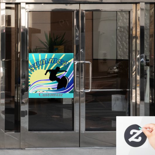 Summer Surfing Fun Thunder_Cove Raamsticker (Kantoordeur)