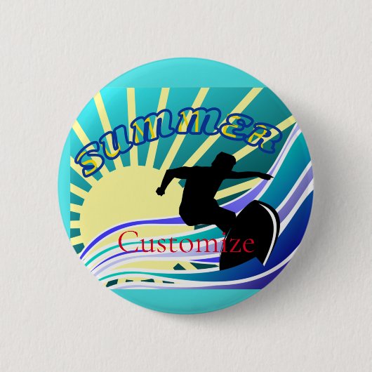 Summer Surfing Fun Thunder_Cove Ronde Button 5,7 Cm (Voorkant)