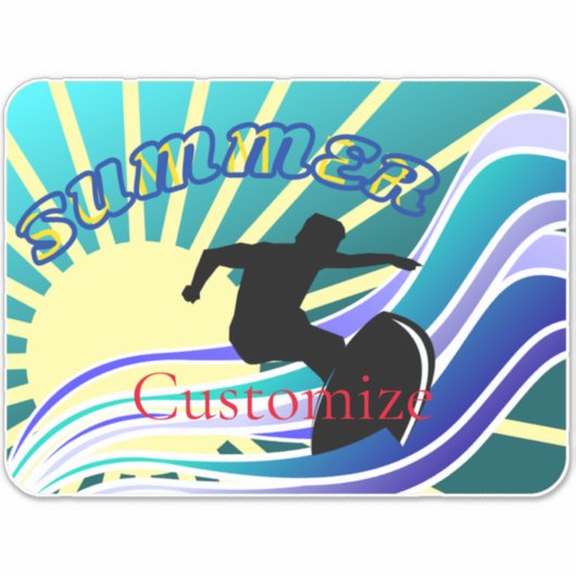 Summer Surfing Fun Thunder_Cove Sticker (Voorkant)