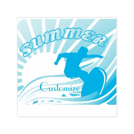 Summer Surfing Fun Thunder_Cove Zelfinktende Stempel (Design)