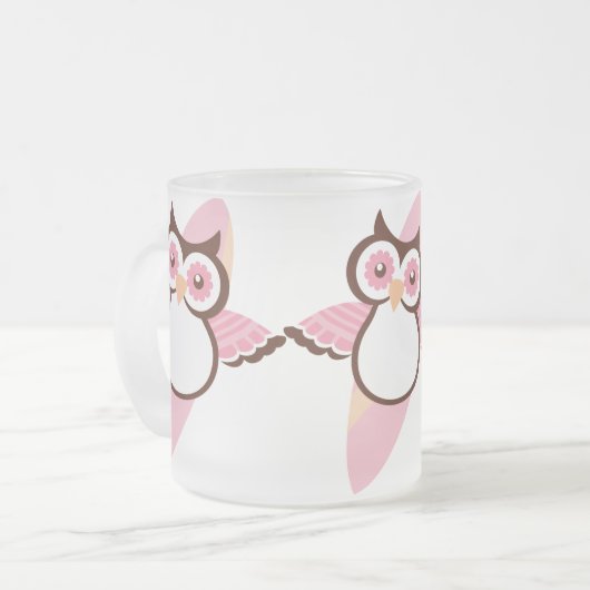 Summer Surfing Owl Frosted Mok (Voorkant links)