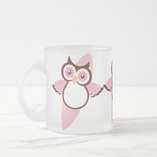Summer Surfing Owl Frosted Mok (Links)