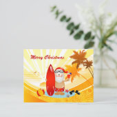 Summer Surfing Santa Feestdagenkaart (Staand voorkant)