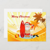 Summer Surfing Santa Feestdagenkaart (Voorkant / Achterkant)