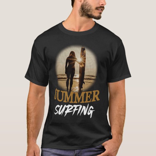 Summer Surfing Vibes Vacation Humorous Saying T-shirt (Voorkant)