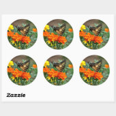 Summer - Swallowtail Butterfly and  Marigold Ronde Sticker (Vel)