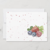 Summer Sweet Berry Baby Girl Birthday Invitation Kaart (Achterkant)