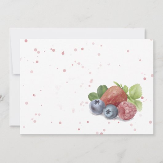 Summer Sweet Berry Baby Girl Birthday Invitation Kaart (Achterkant)