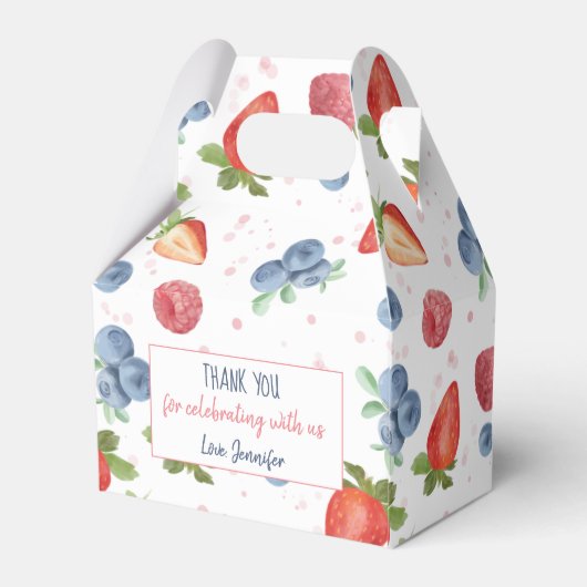 Summer Sweet Berry Birthday Dank je Bedankdoosjes (Achterkant)