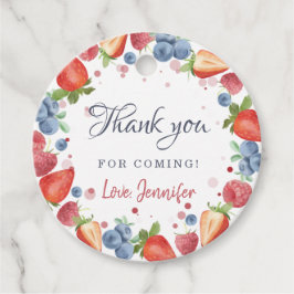 Summer Sweet Berry First Birthday Bedankjes Labels